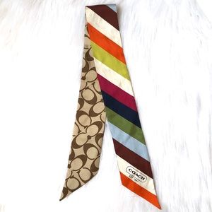 Coach Legacy Stripes Ponytail Scarf